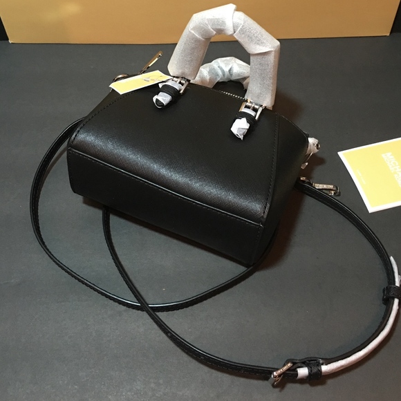 MICHAEL KORS MINI CROSSBODY - BLACK/SILVER - CUTE! - Picture 8 of 8